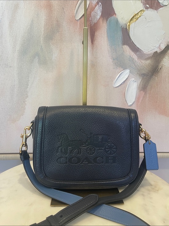 Coach Handbags - NWOT Coach Saddle Leather Horse & Carriage Crossbody in Blues